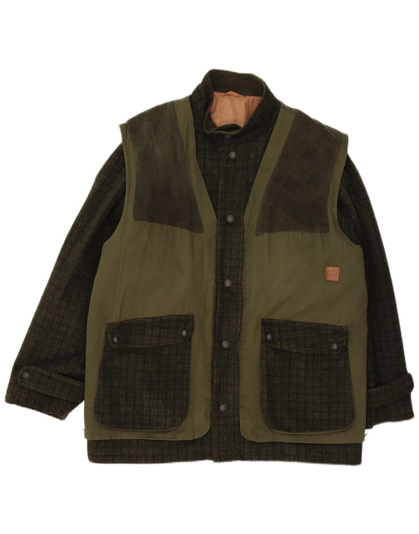 Belfe & Belfe Ανδρικό Μπουφάν IT 54 2XL Green Check Wool