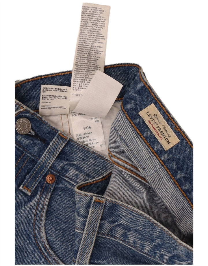 Levi's Womens 501 Distressed τζιν σορτς W26 μικρό μπλε βαμβακερό