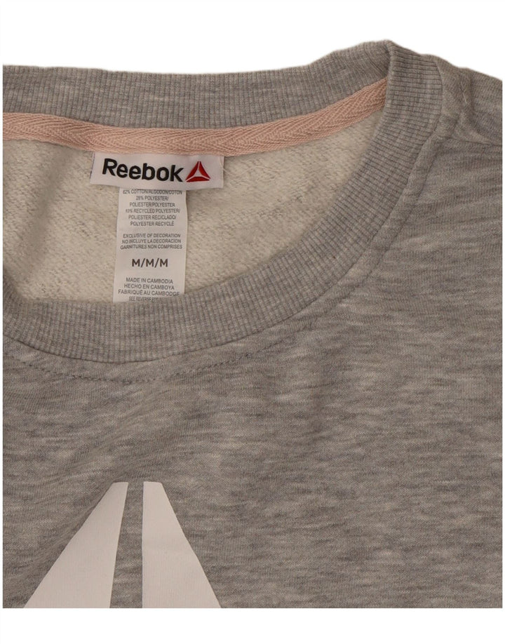 Γυναικείο γραφικό φούτερ Reebok Jumper UK 14 Medium Grey Colourblock