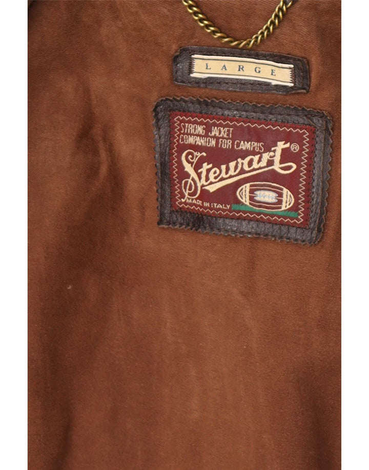 Stewart Ανδρικό Δερμάτινο Μπουφάν UK 40 Large Brown
