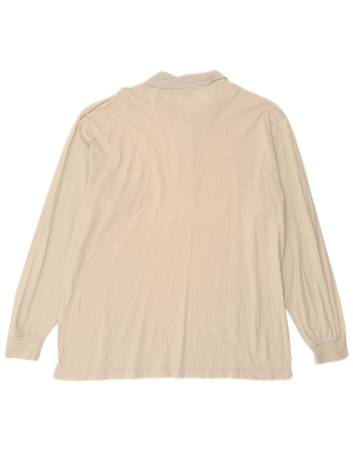 SERGIO TACCHINI Ανδρικό μακρυμάνικο μπλουζάκι πόλο IT 52 μεγάλο εκρού βαμβακερό