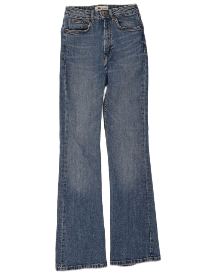 Zara Γυναικείο Jeans Flared EU 34 2XS W24 L30 Blue Cotton
