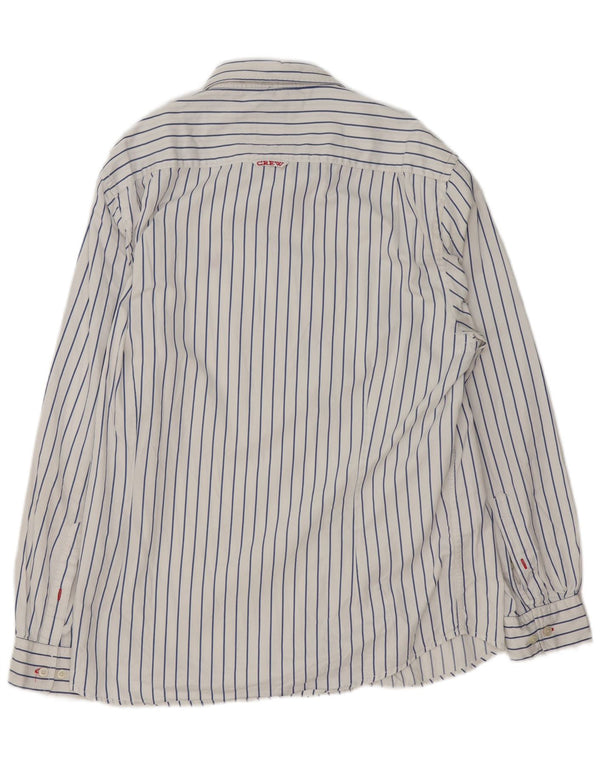 Ανδρικό πουκάμισο Crew Clothing Tailored Fit XL Λευκό βαμβακερό ριγέ