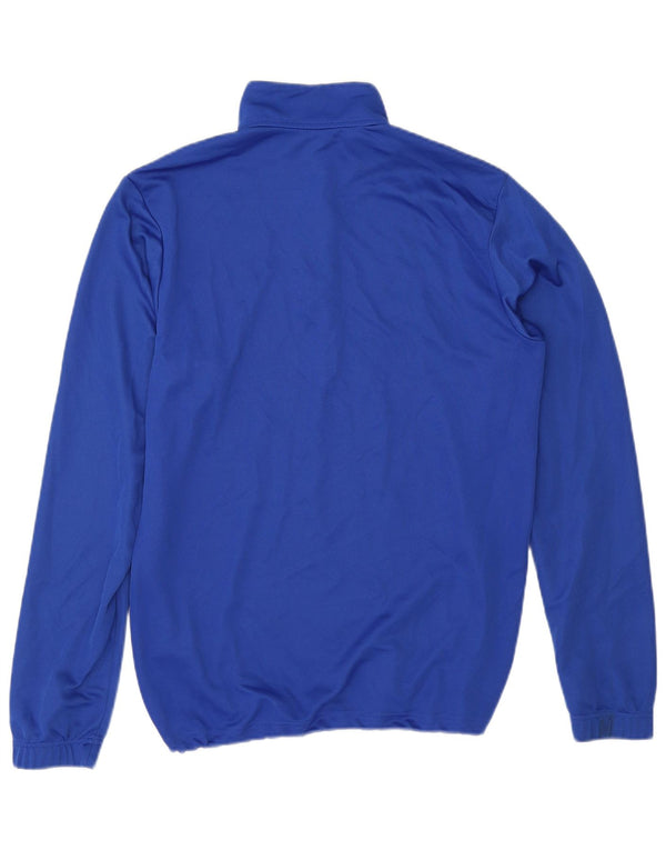 Adidas Mens Leeds United FC με φερμουάρ γραφικό μπλουζάκι με μακρυμάνικο μεσαίο μπλε