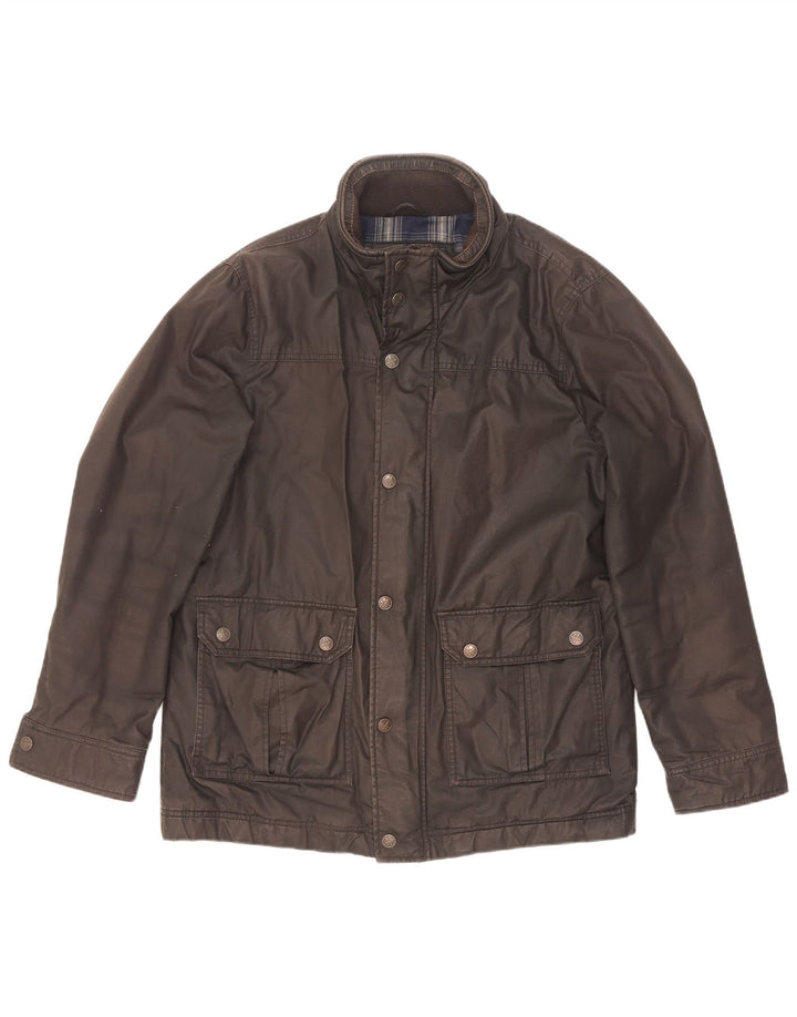 Crew Clothing Ανδρικό κερωμένο βαμβακερό μπουφάν UK 38 Medium Black Cotton