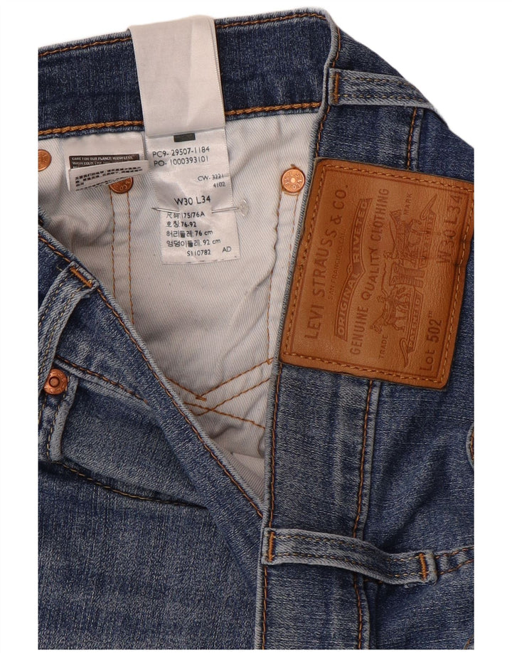 Levi's Mens 502 Tapered Jeans W30 L34 Blue Cotton