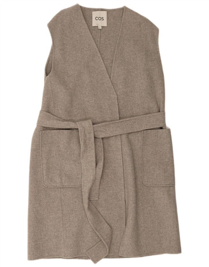 Cos Γυναικείο Longline Oversized Gilet UK 14 Medium Grey Wool