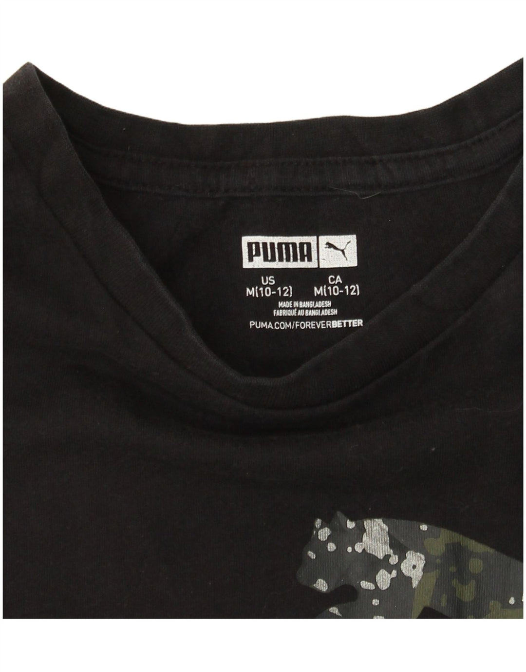 Γραφικό T-Shirt PUMA Girls Top 10-11 ετών Μεσαίο Μαύρο