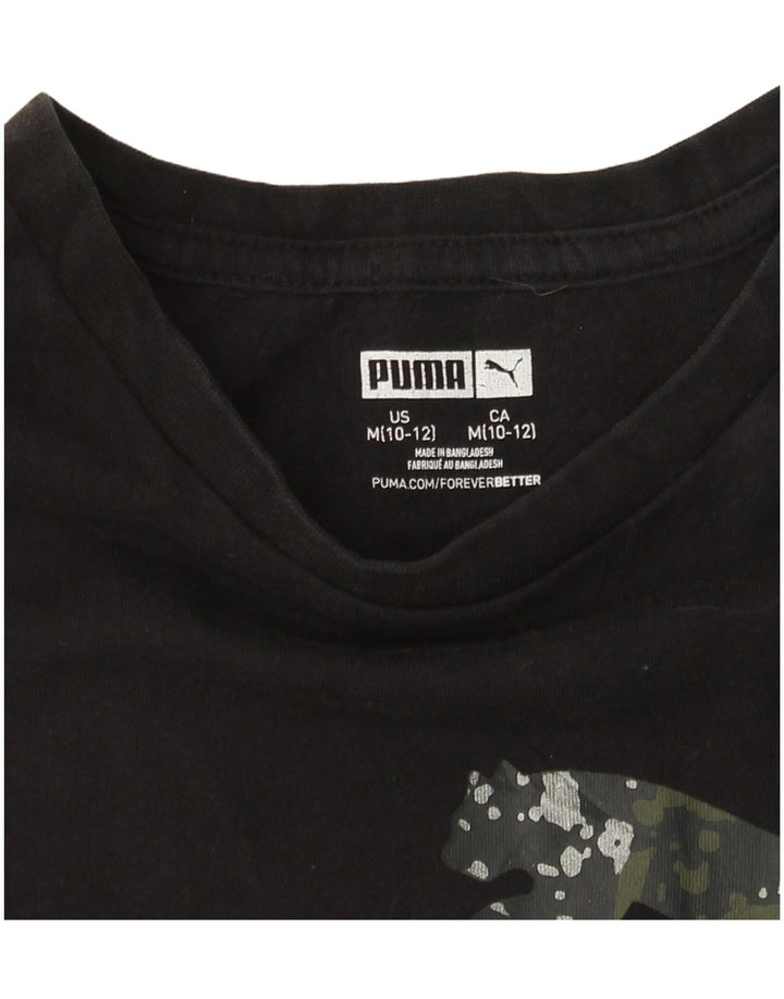 Γραφικό T-Shirt PUMA Girls Top 10-11 ετών Μεσαίο Μαύρο