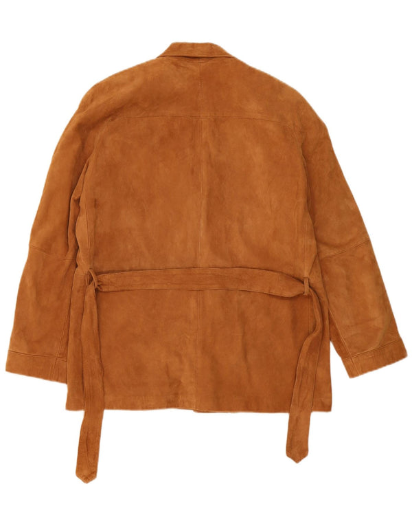 Vintage Γυναικείο Suede Blazer Jacket 2 κουμπιών IT 44 Medium Brown