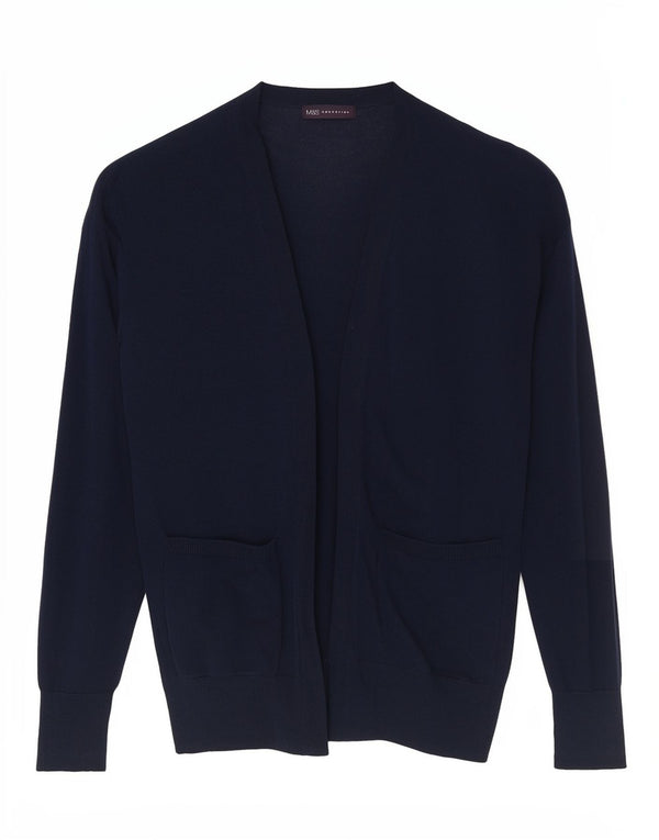 Marks & Spencer Γυναικείο Longline ανοιχτό πουλόβερ ζακέτα UK 6 XS Navy Blue