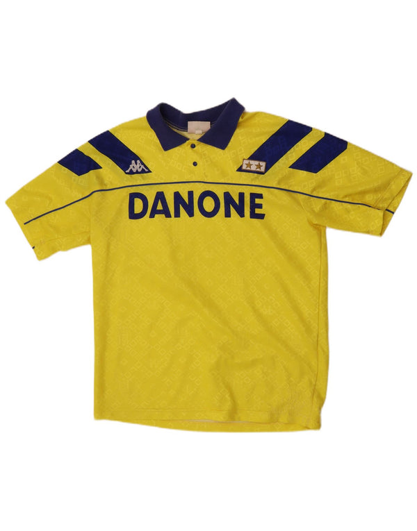 Kappa Mens Juventus 1992-1994 Εκτός έδρας φανέλα Large Yellow Geometric Sports