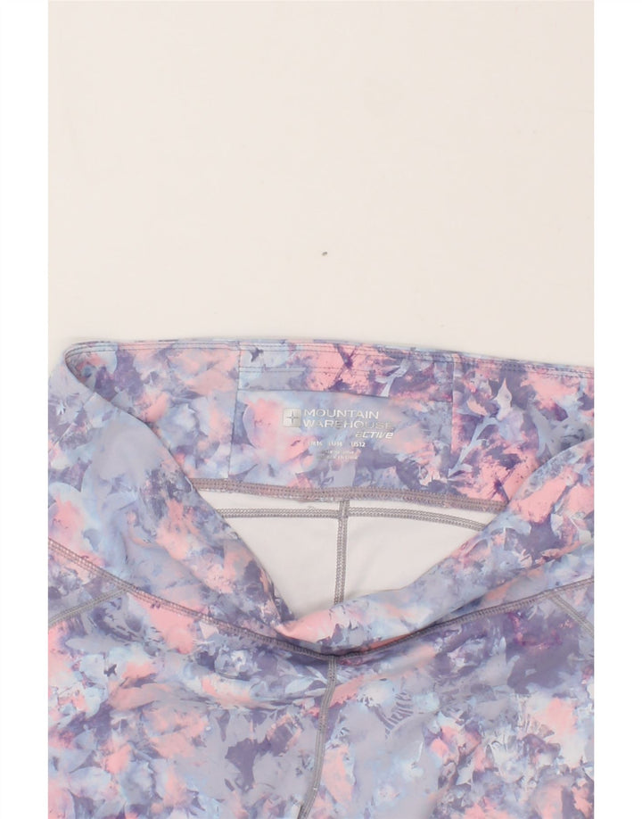 MOUNTAIN WAREHOUSE Womens Leggings UK 16 Large Purple Floral Polyester Vintage Mountain Warehouse and Second-Hand Mountain Warehouse from Messina Hembry 