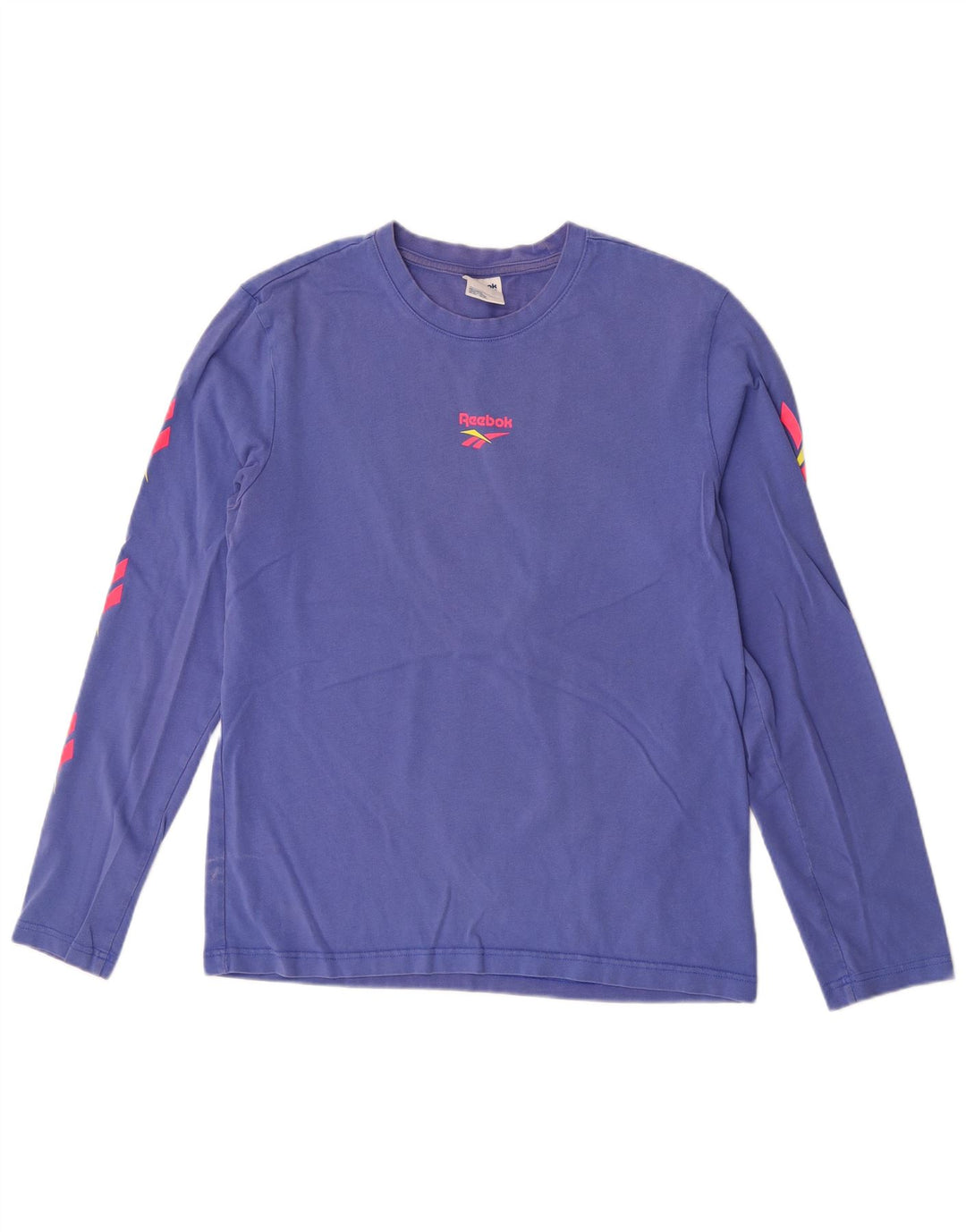 Ανδρικό γραφικό μπλουζάκι Reebok με μακρυμάνικο μεσαίο μωβ βαμβακερό