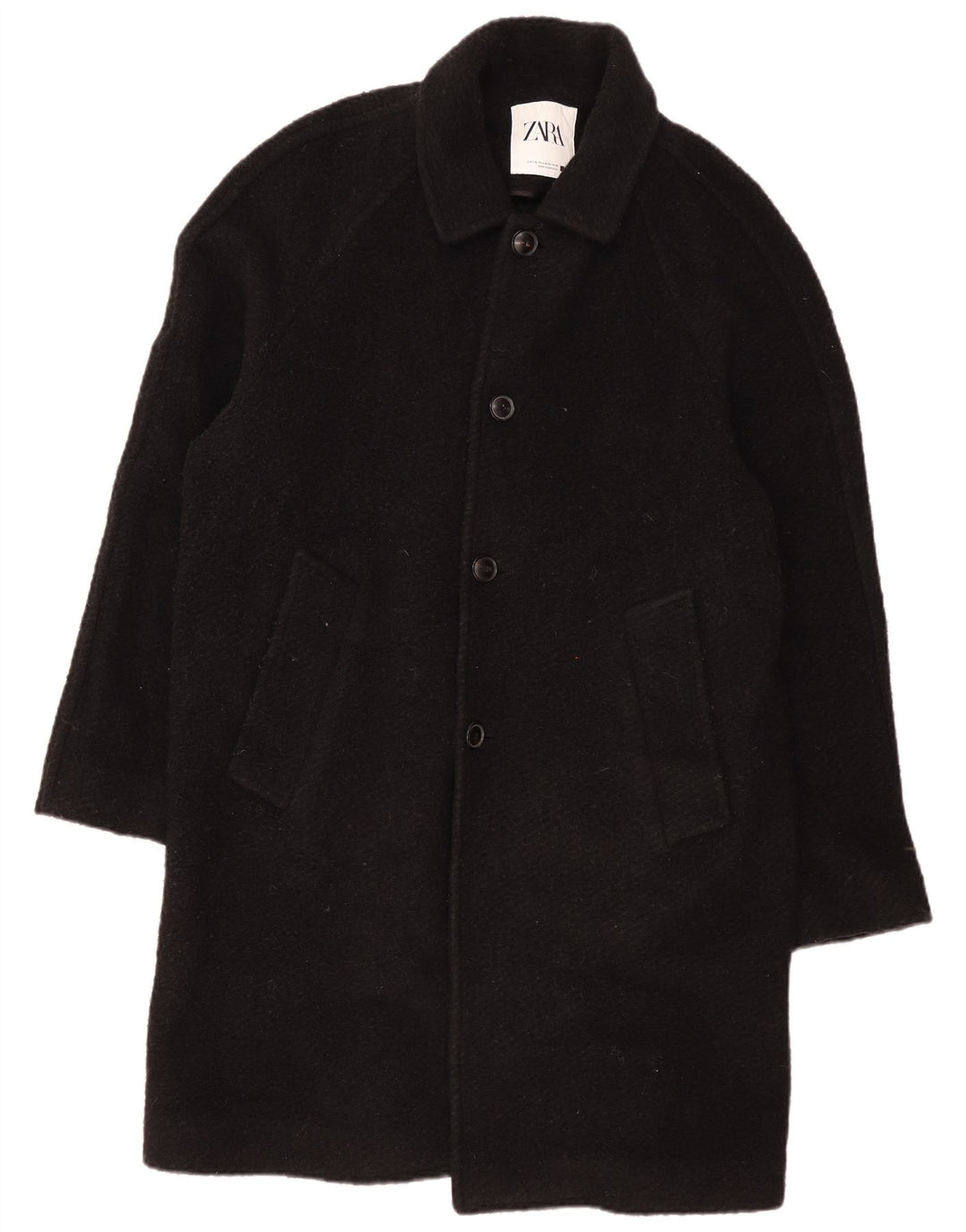 Zara Ανδρικό Πανωφόρι UK 40 Large Black Wool