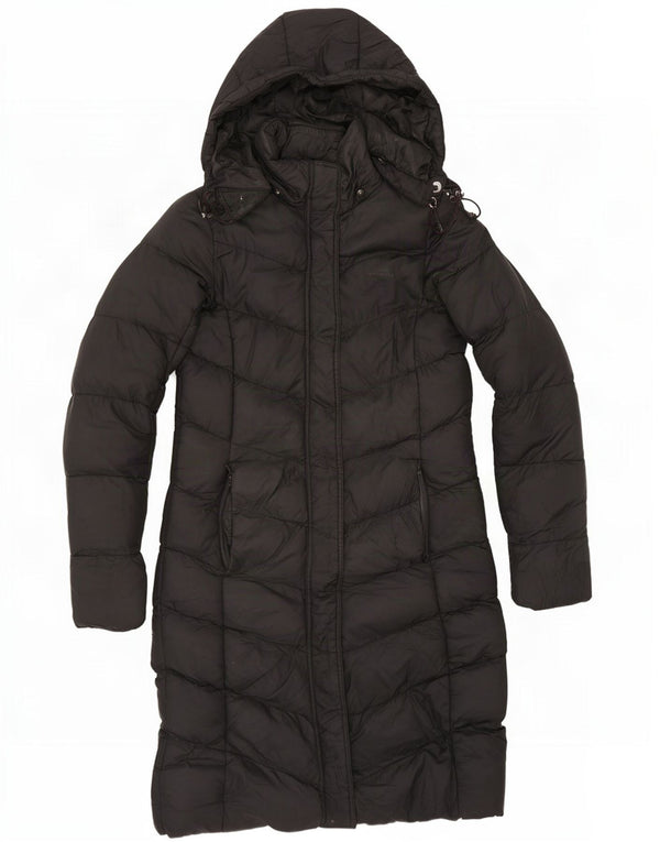Mountain Warehouse Γυναικείο παλτό με κουκούλα UK 8 Small Black Polyester