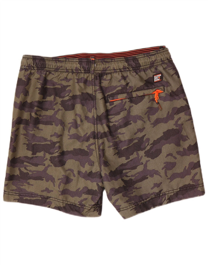 Ανδρικό γραφικό σορτς κολύμβησης Superdry Large Khaki Camouflage Polyester
