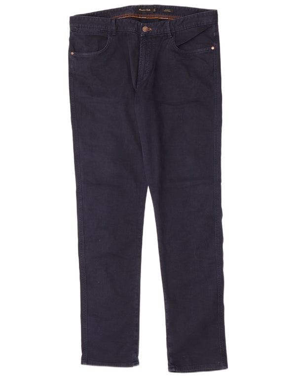 Massimo Dutti Ανδρικό slim Fit Casual Παντελόνι EU 44 Large W34 L33 Navy Blue