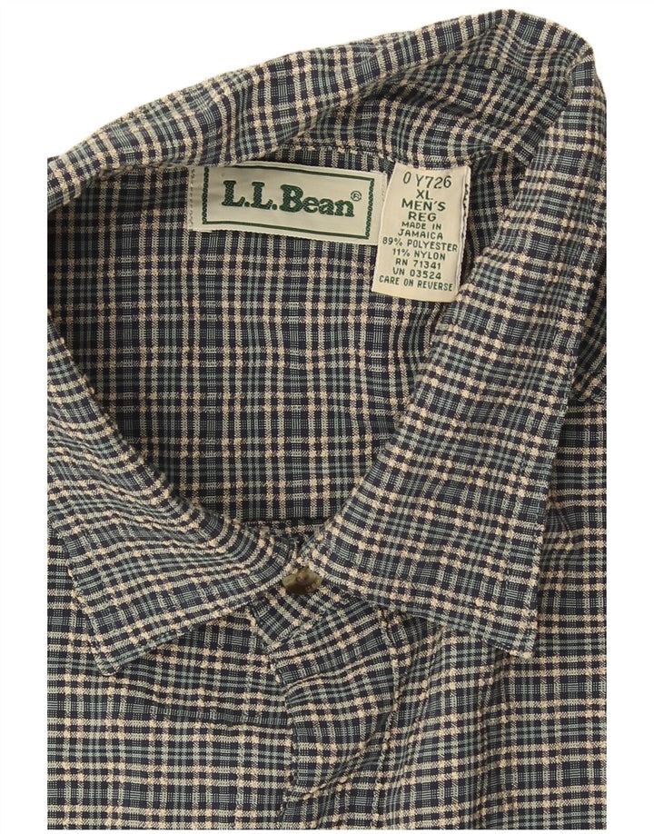 Ανδρικό φανελένιο πουκάμισο L.L.Bean XL Green Check Polyester