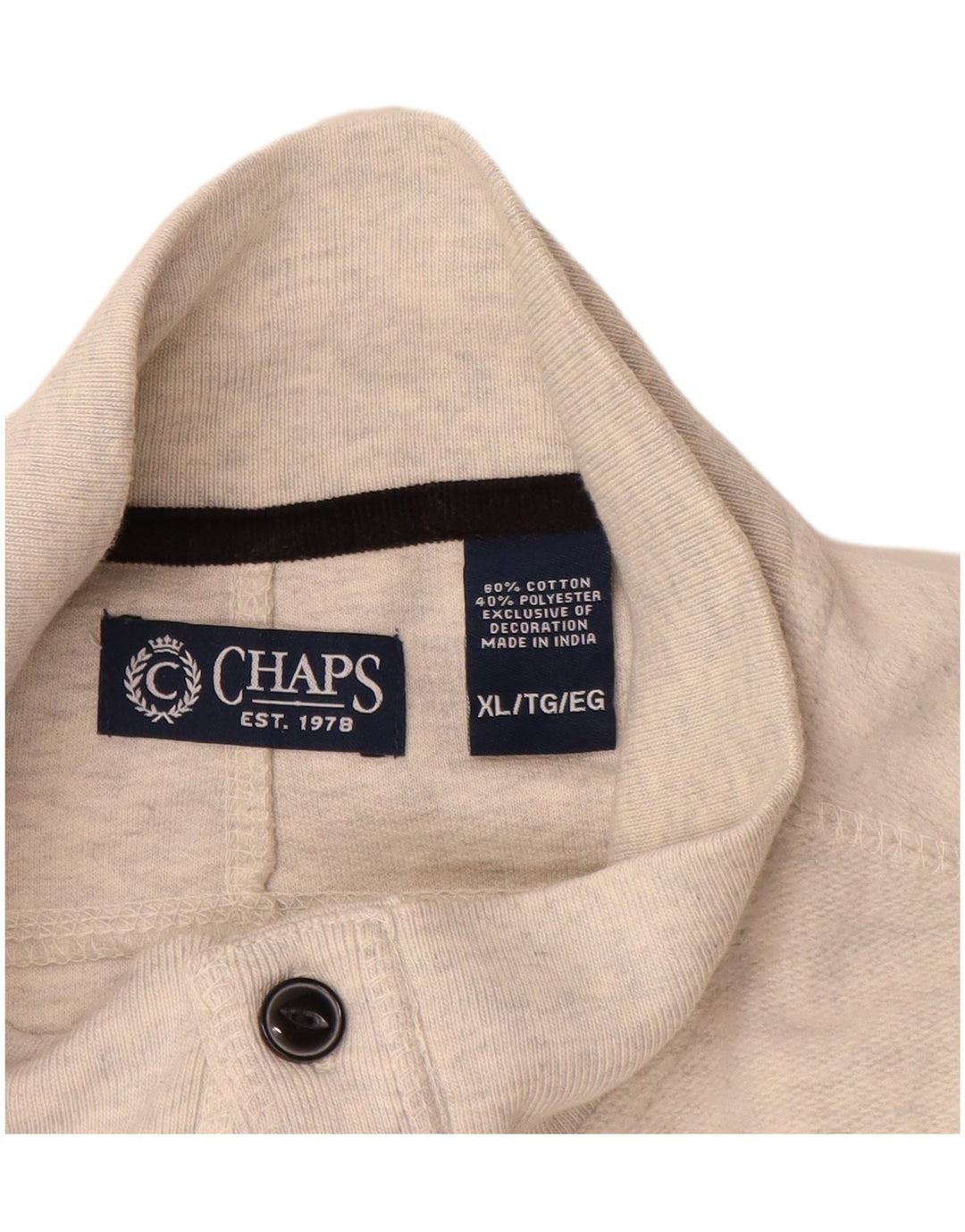 Chaps Ανδρικό φούτερ με λαιμόκοψη Jumper XL Γκρι χρώματος βαμβακερό