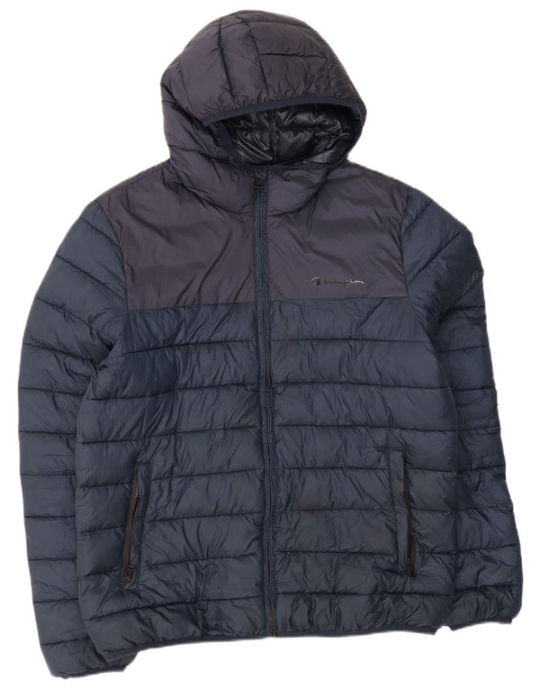Ανδρικό μπουφάν Champion με κουκούλα UK 42 XL Navy Blue Colorblock
