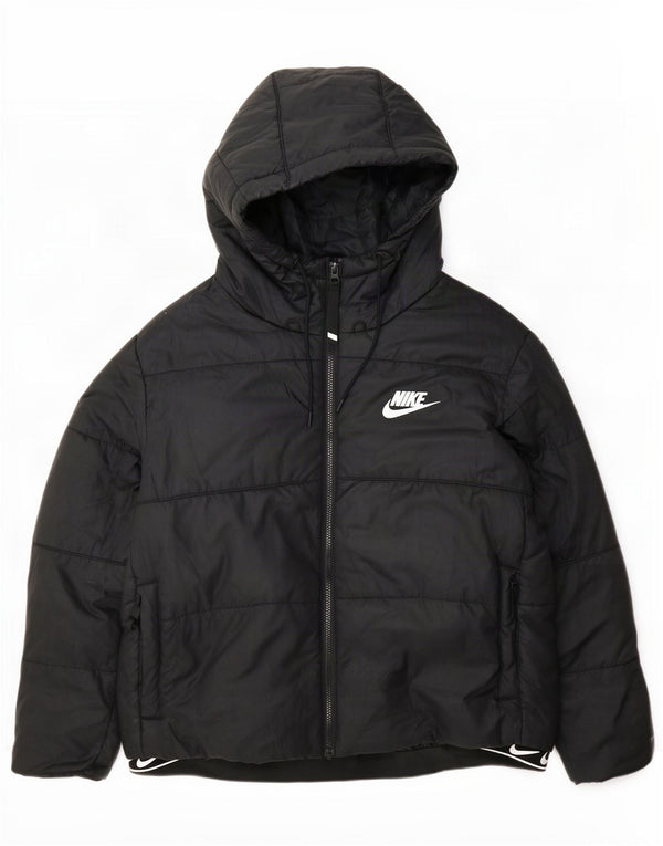 Γυναικείο Nike Therma-Fit γραφικό μπουφάν με κουκούλα UK 18 XL μαύρο
