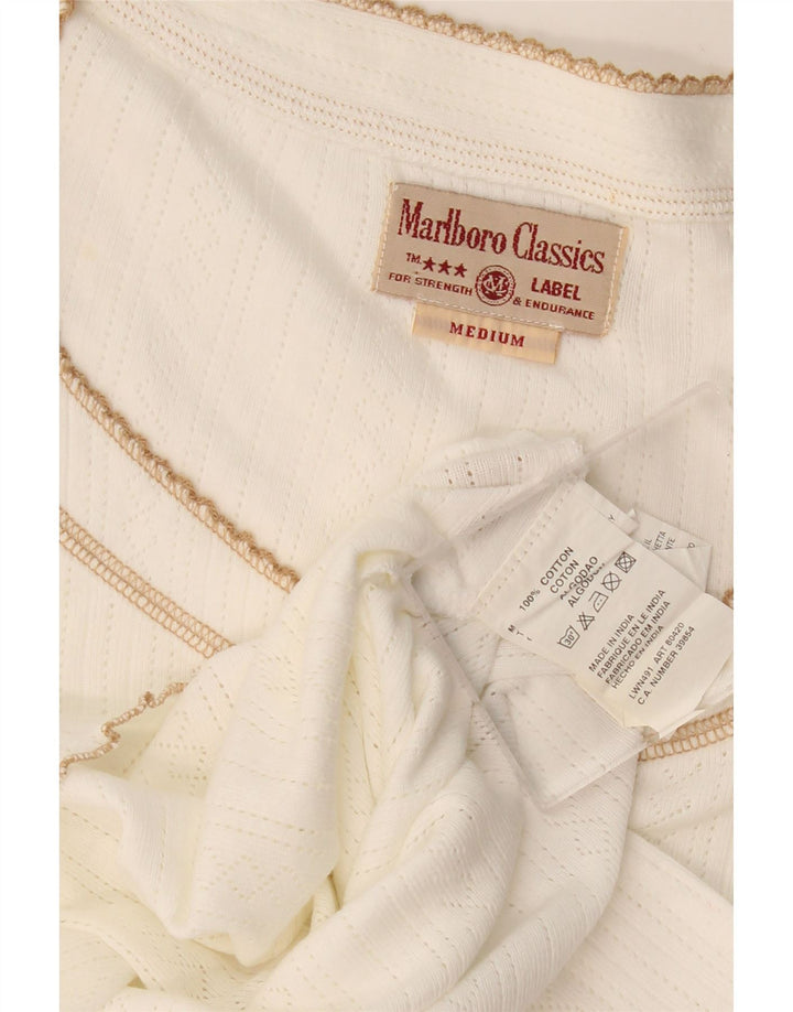Marlboro Classics Γυναικείο T-Shirt Top UK 12 Βαμβακερό μεσαίο υπόλευκο