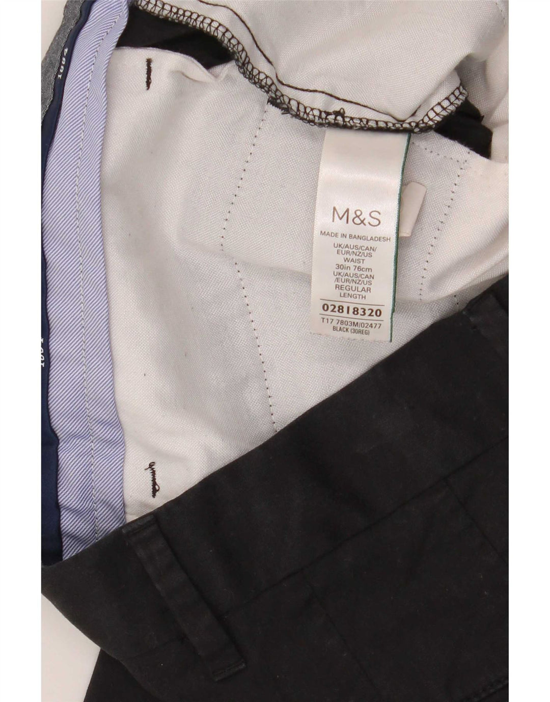 Ανδρικό σορτς Chino Marks & Spencer W30 Μεσαίο μαύρο βαμβακερό
