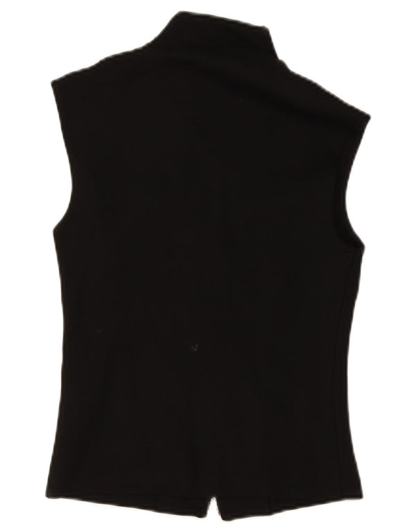Zara Γυναικεία Αμάνικη Αθλητική φόρμα Top Jacket UK 10 Small Black Viscose