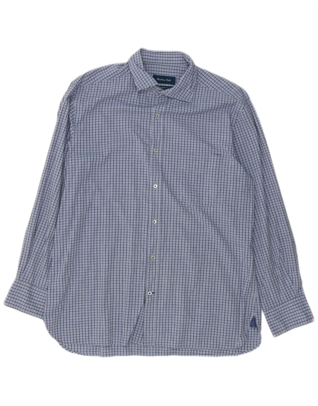 Ανδρικό πουκάμισο Massimo Dutti Casual Fit μεγάλο μπλε βαμβακερό