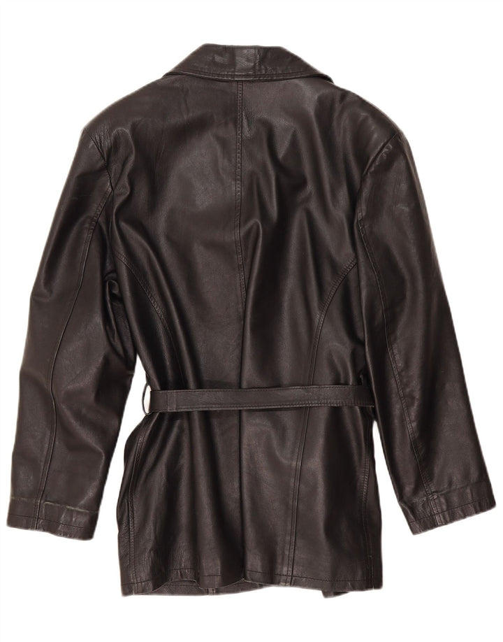 Vintage Γυναικείο Δερμάτινο Μπουφάν UK 14 Medium Black Leather