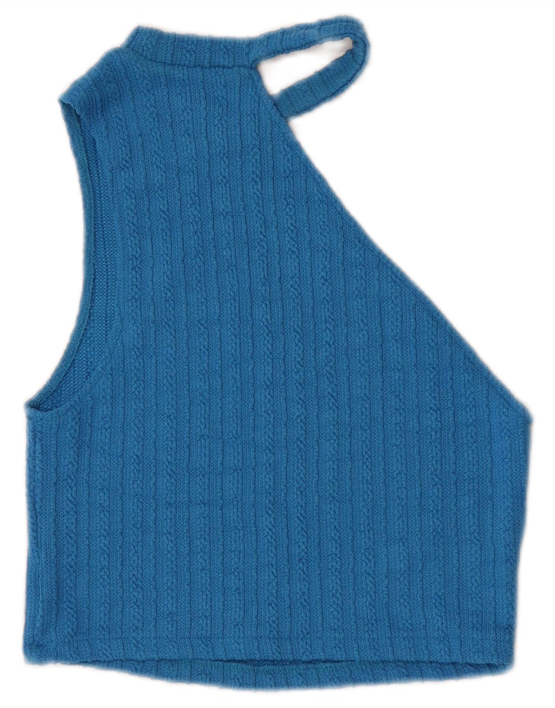 Zara Γυναικείο Knit Crop Off Shoulder Top UK 12 Medium Blue