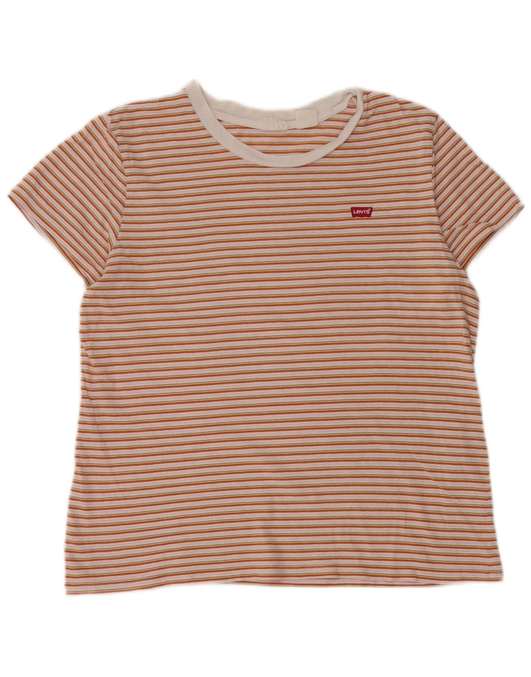 LEVI'S Γυναικείο T-Shirt Top UK 14 μεσαίο πολύχρωμο βαμβακερό ριγέ