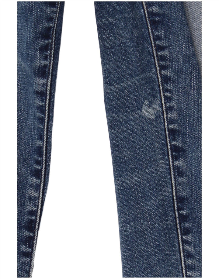 G-Star Womens Distressed Slim Jeans W24 L30 Blue Cotton