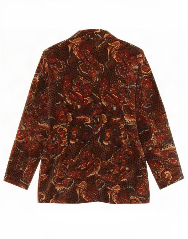Vintage γυναικείο βελούδινο σακάκι με 3 κουμπιά IT 50 XL καφέ Paisley