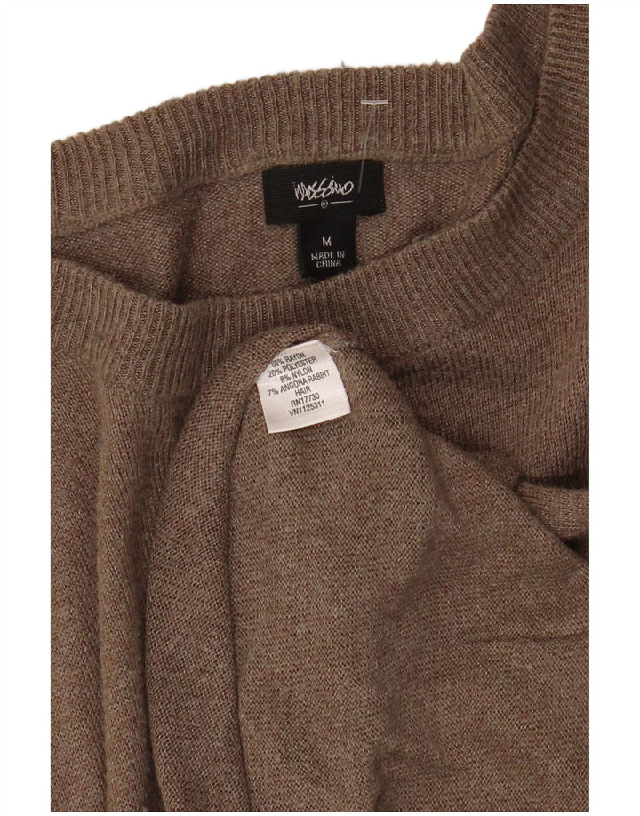 Mossimo Γυναικείο πουλόβερ με λαιμόκοψη UK 12 Medium Brown Rayon