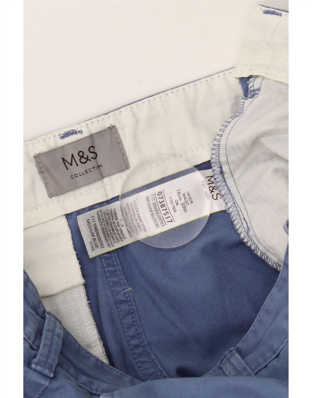 Ανδρικό σορτς Chino Marks & Spencer W30 Βαμβακερό μεσαίο Navy Blue