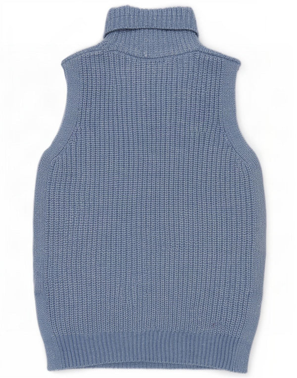 Marks & Spencer Womens Vest Tank Top UK 14 Medium Blue Polyester