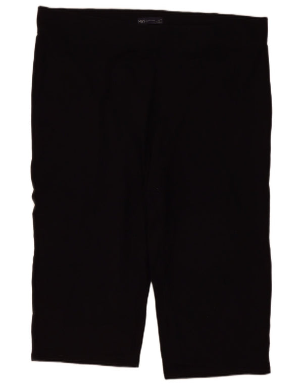 Marks & Spencer Γυναικείο Αθλητικό Σορτς Βερμούδων UK 22 2XL μαύρο βαμβακερό