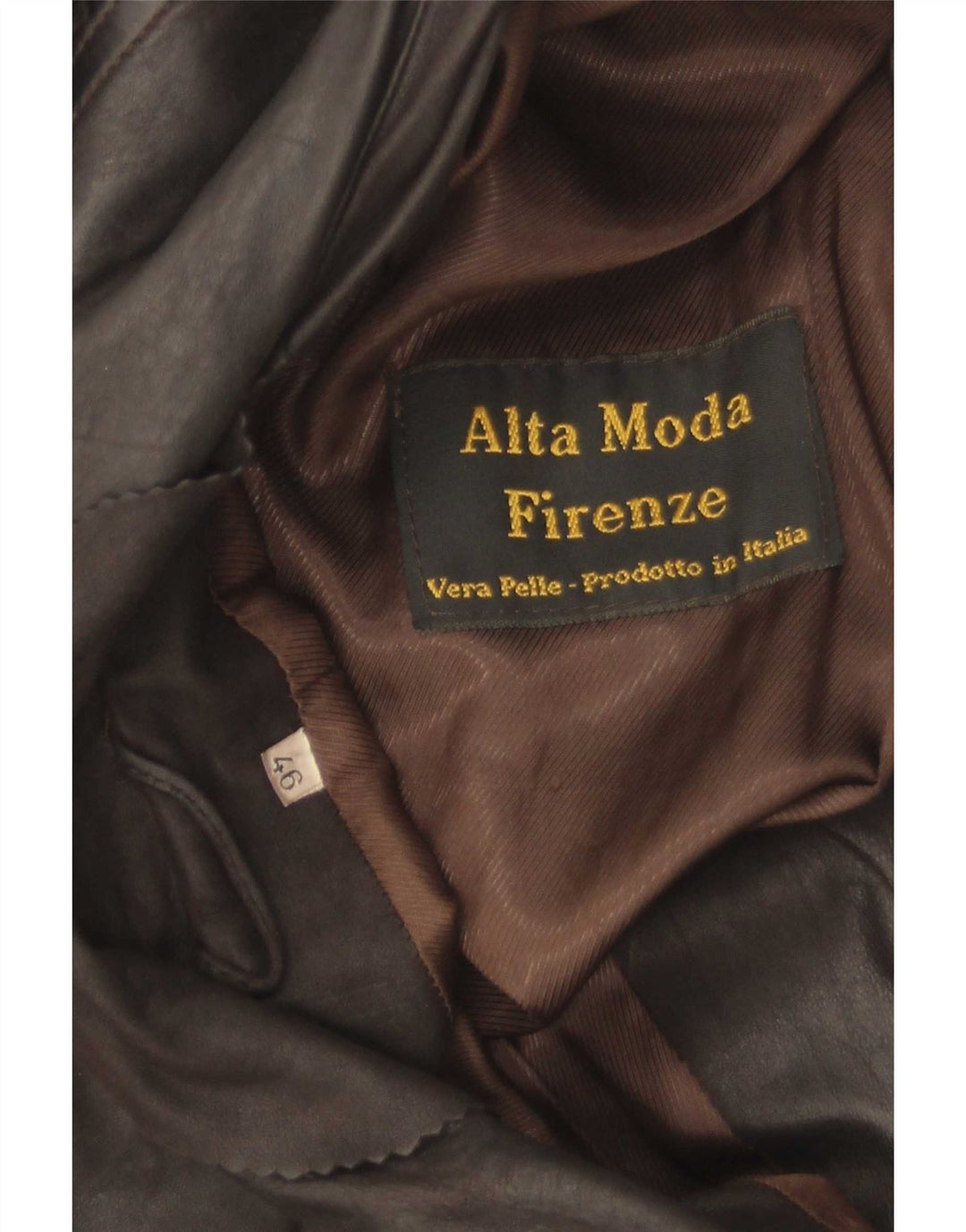 Alta Moda Firenze Γυναικείο Δερμάτινο Μπουφάν IT 46 Μεγάλο Καφέ Δερμάτινο