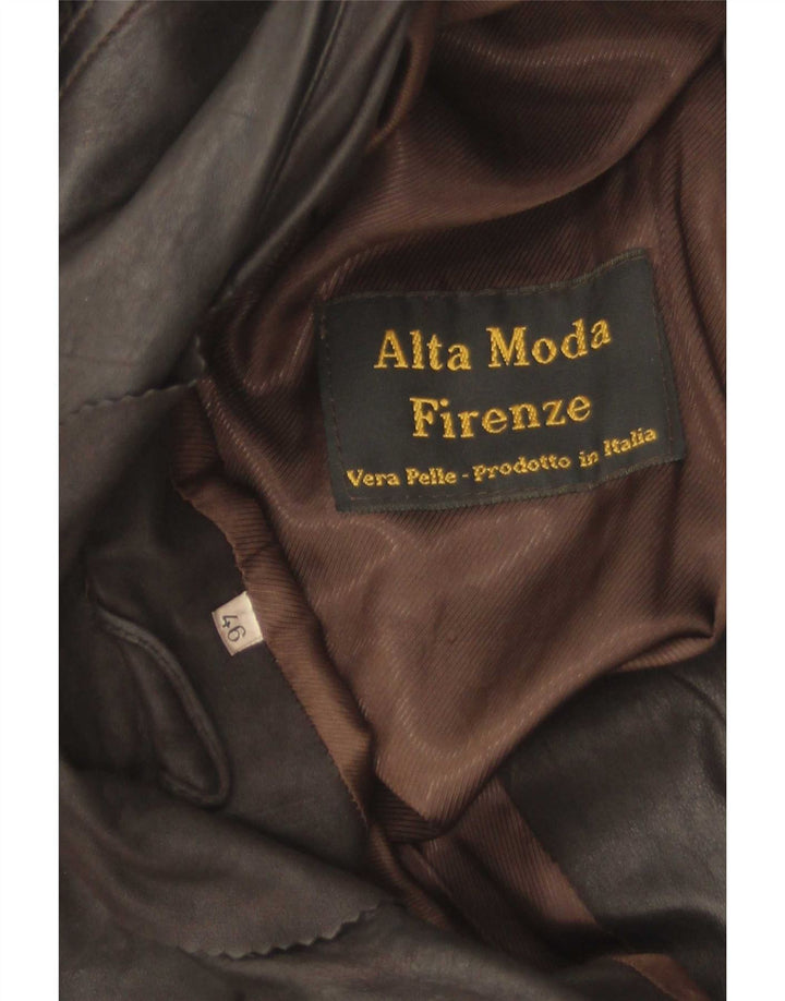 Alta Moda Firenze Γυναικείο Δερμάτινο Μπουφάν IT 46 Μεγάλο Καφέ Δερμάτινο