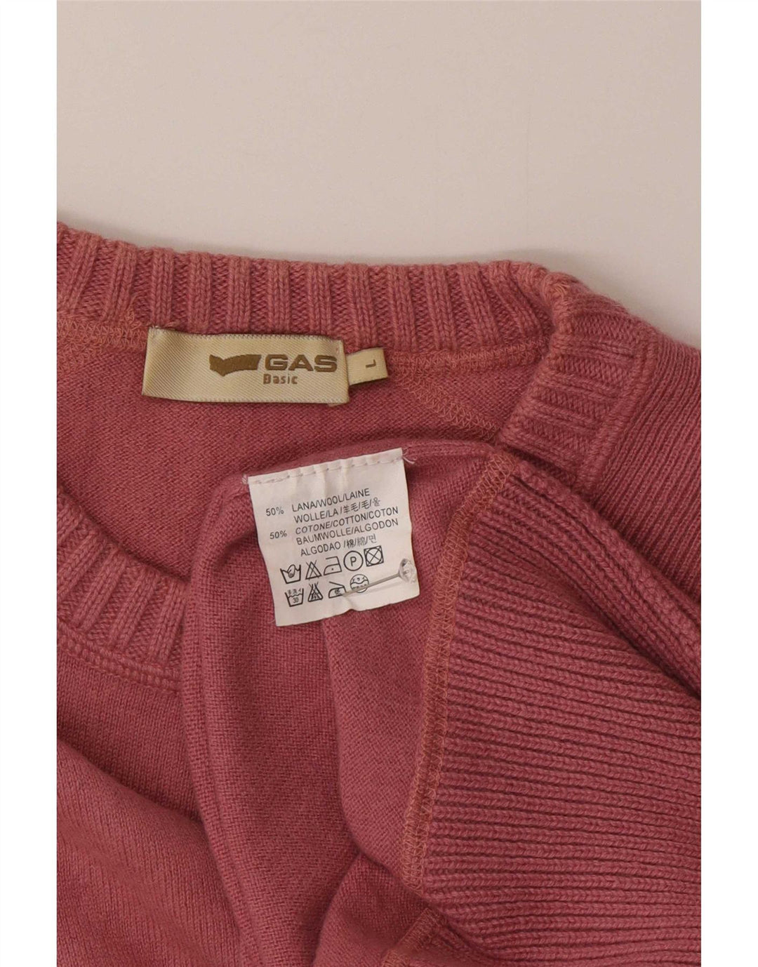 Πουλόβερ Gas Mens Crew Neck Jumper Μεγάλο ροζ μαλλί