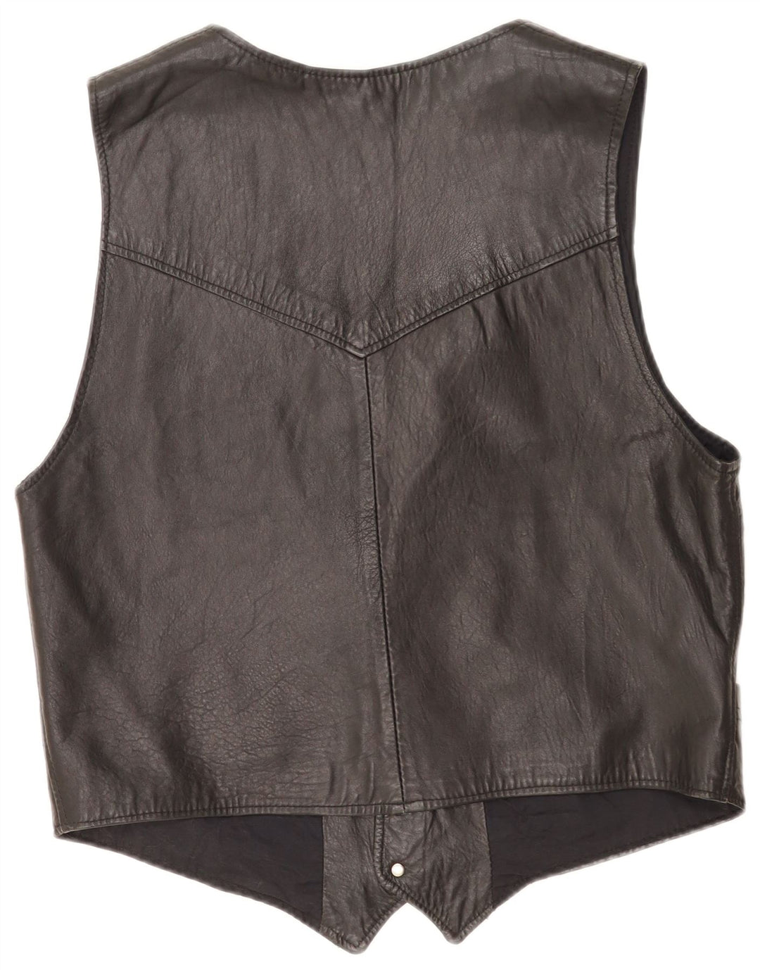Vintage Ανδρικό Δερμάτινο Gilet Medium Μαύρο