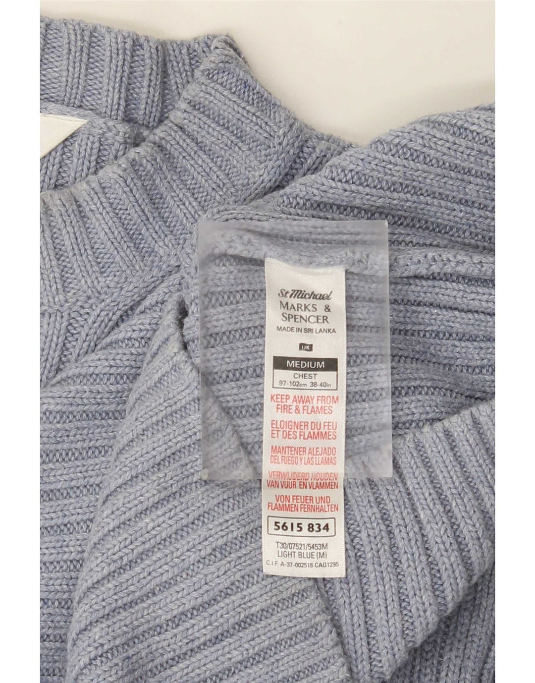 Marks & Spencer Ανδρικό πουλόβερ με λαιμόκοψη, μεσαίο βαμβακερό