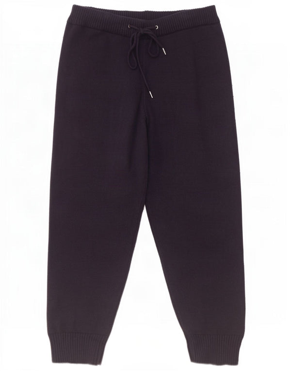 Zara γυναικεία πλεκτή φόρμα παντελόνι Joggers UK 14 Large Navy Blue Viscose