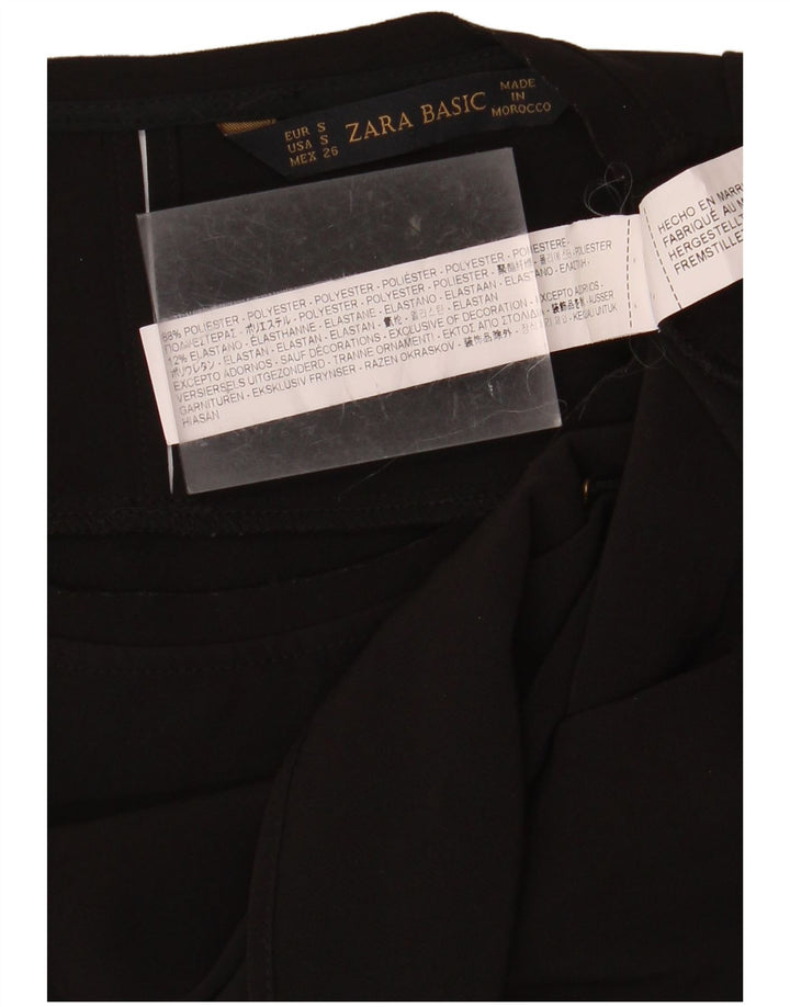 Γυναικεία αμάνικη μπλούζα ZARA Crop Top UK 10 Small Black Polyester