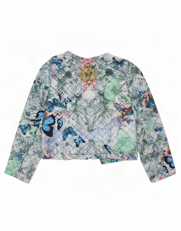 Ted Baker Girls Graphic Bolero Jacket 5-6 Years Blue Floral Butterfly