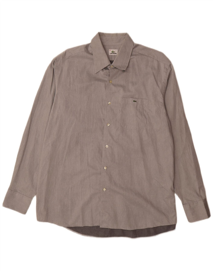 Ανδρικό πουκάμισο Lacoste νούμερο 45 XL Γκρι βαμβακερό