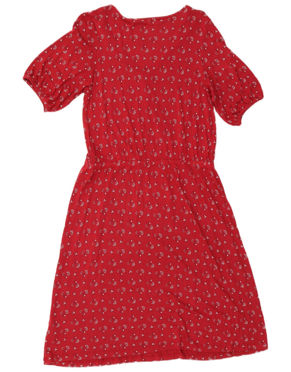 Fat Face Γυναικείο φόρεμα A-Line UK 12 Medium Red Floral Viscose