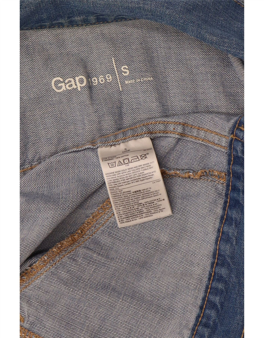 Γυναικείο τζιν μπουφάν Gap Crop UK 10 Small Blue Cotton
